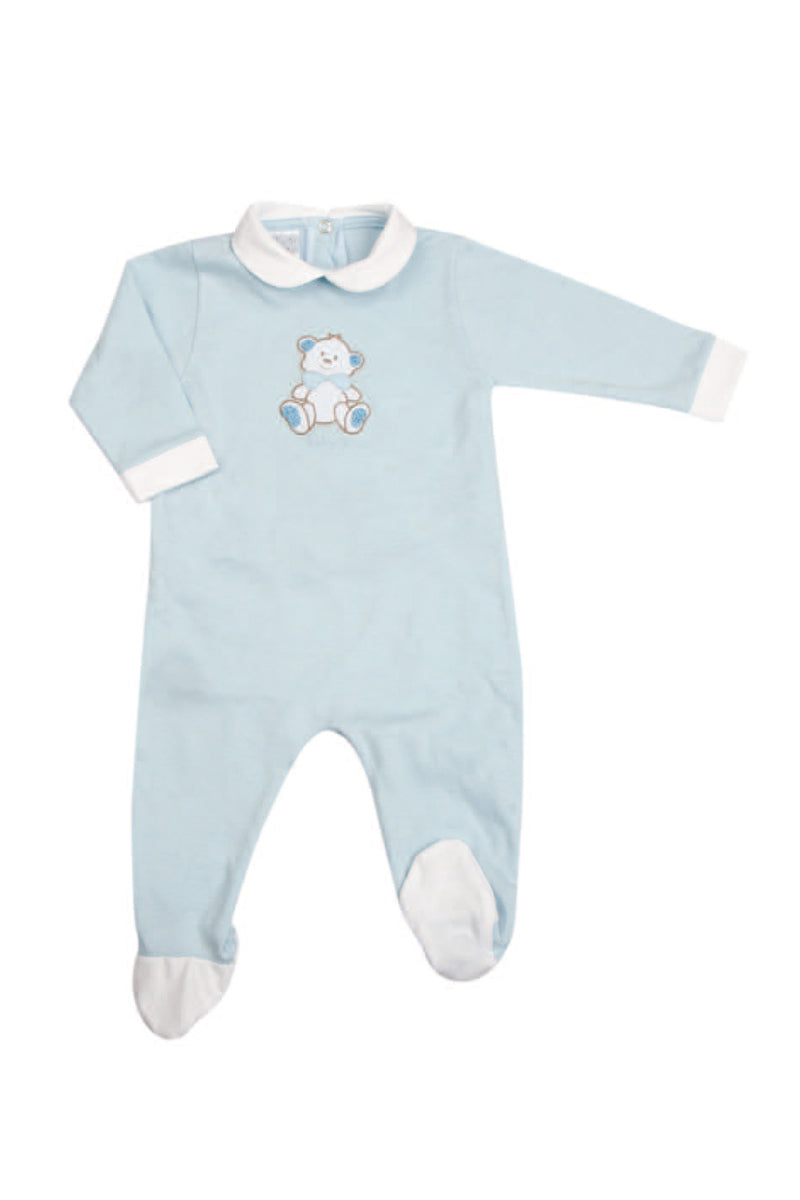 Tutina in jersey con ricamo orsetto