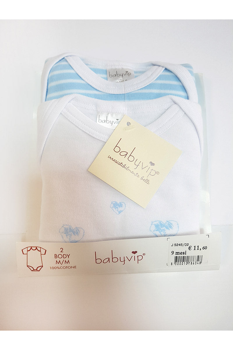 Set 6 Body neonato Babyvip mezza manica cotone caldo colori assortiti