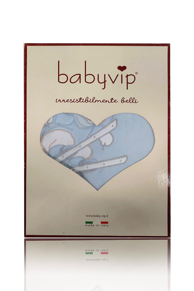 Copertina neonato in ciniglia con ricamo e imbottitura in poliuretano