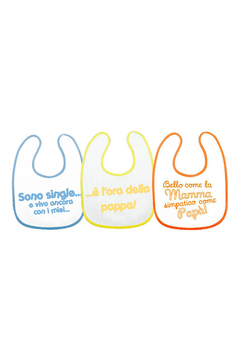 3 Bavette stampate in doppia spugna con strato impermeabile - chiusura a strappo