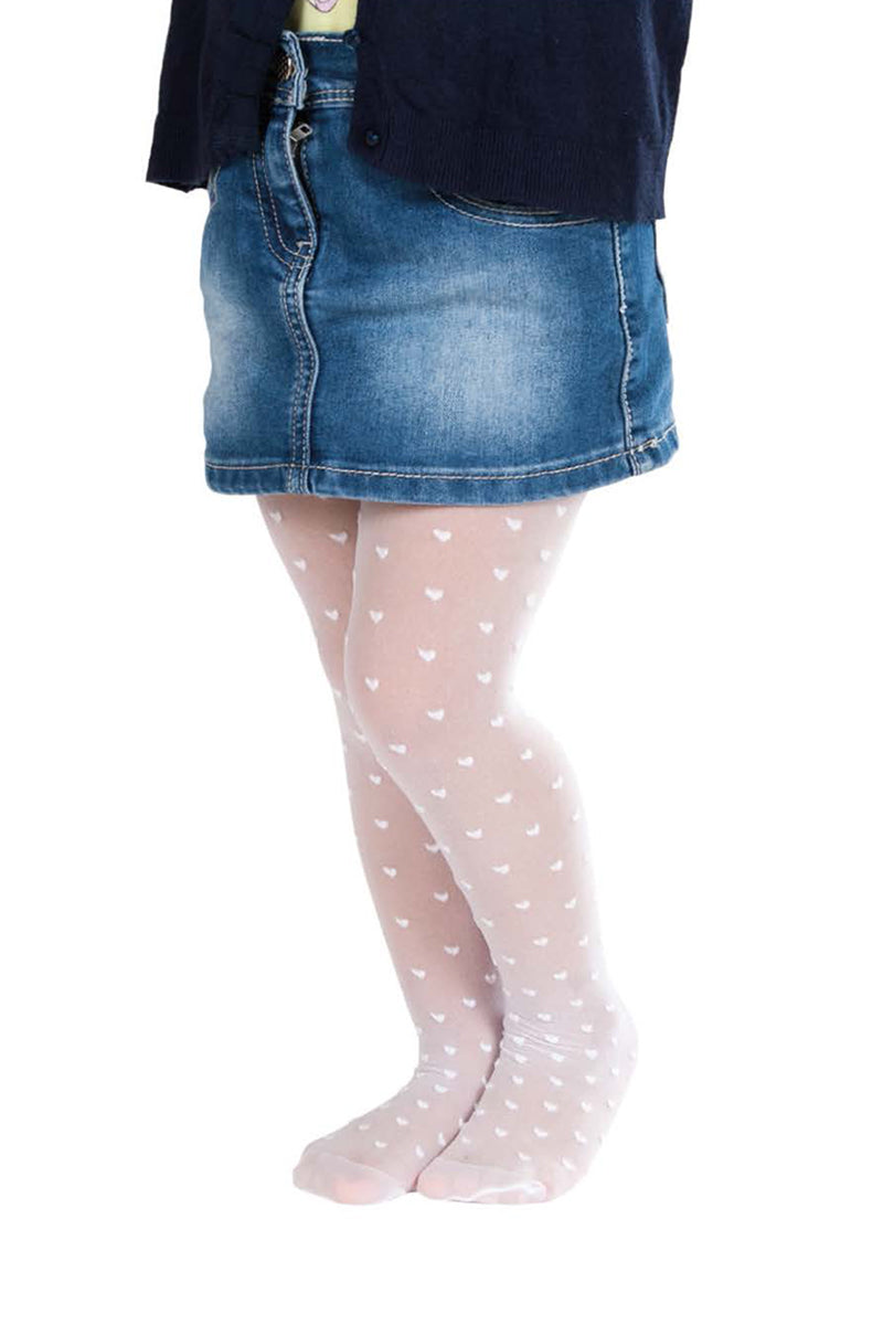 Collant bimba in micro 20 denari con stampa cuore