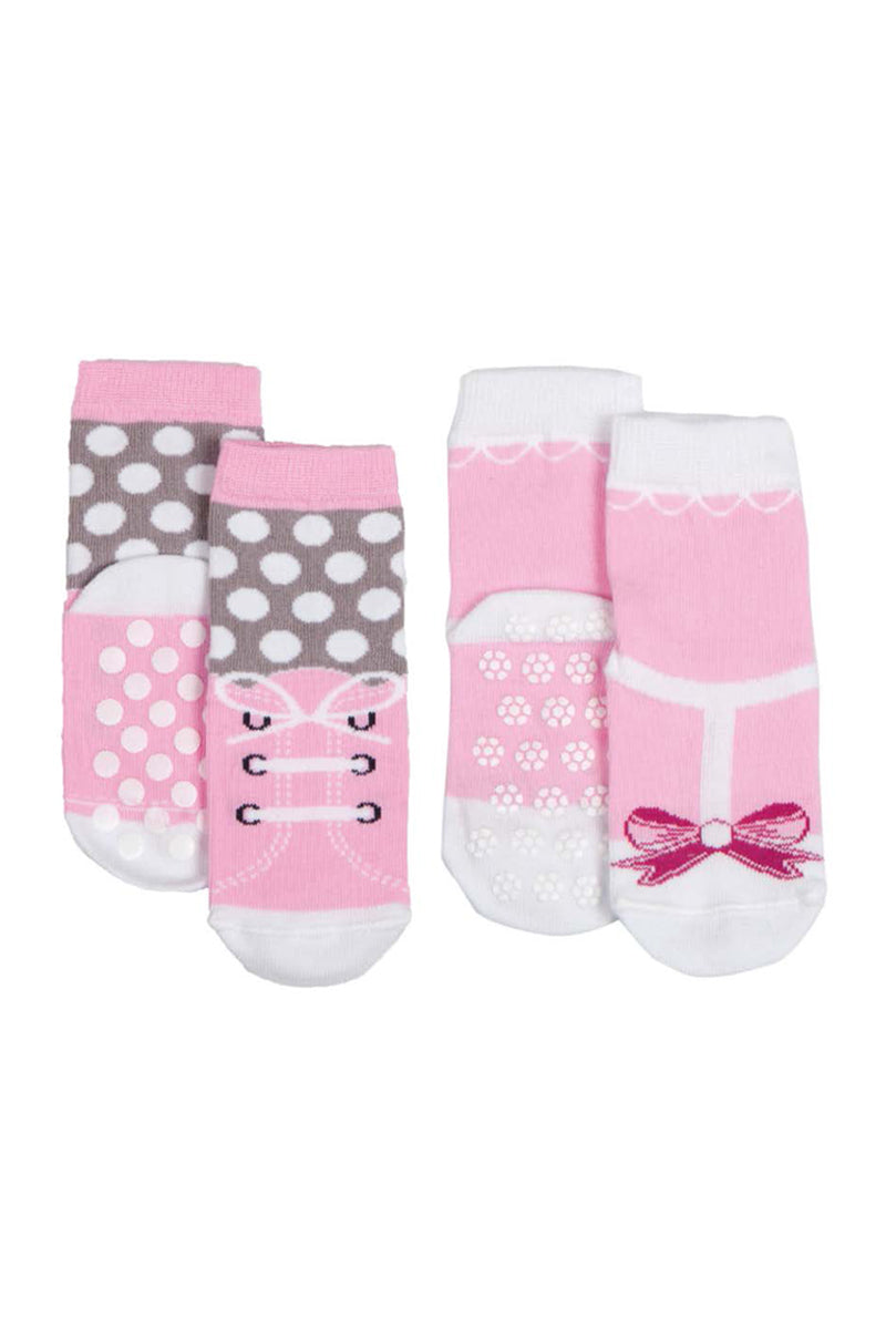 2 paia calzino in cotone con applicazione antiscivolo