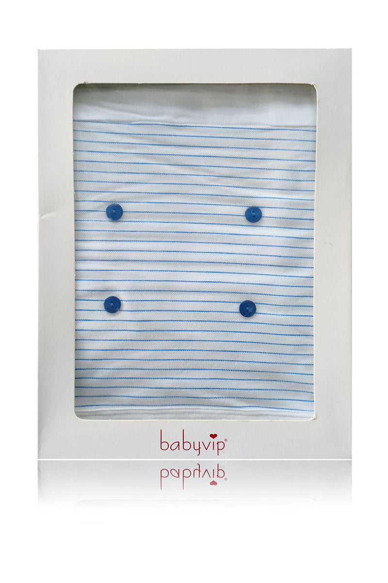 Copertina in cotone a righe con bottoni