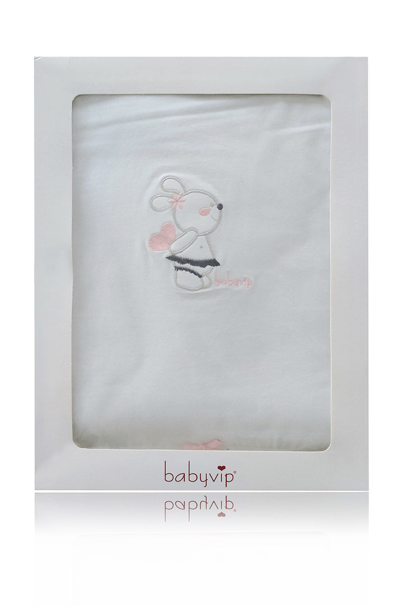 Copertina in cotone con ricamo orsetto