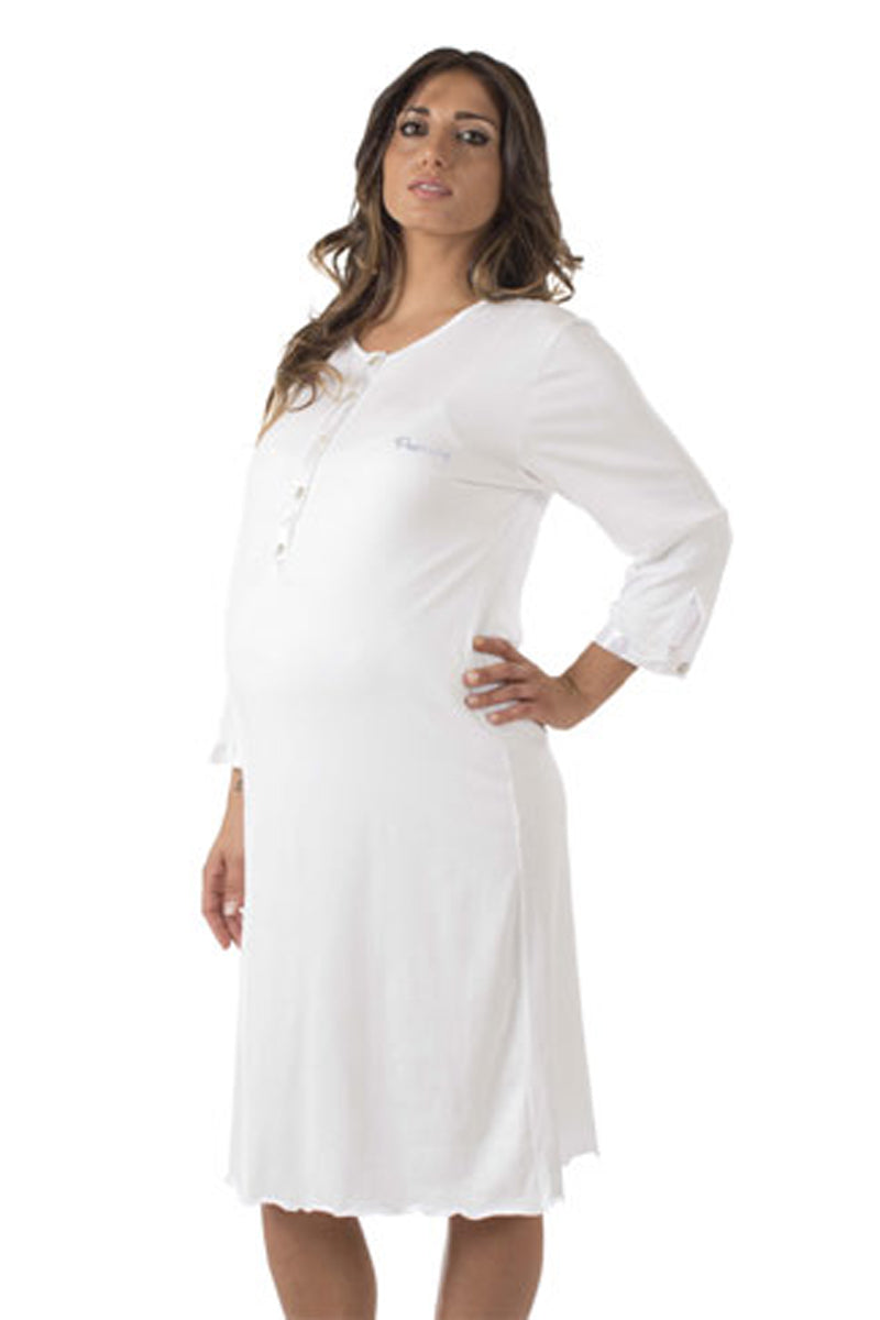 Camicia da notte per gravidanza e allattamento con manica 3/4