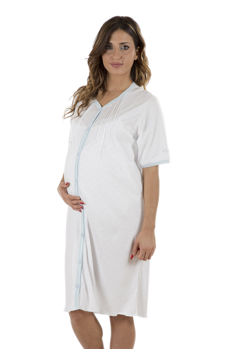 Camicia da notte clinica aperta davanti mezza manica