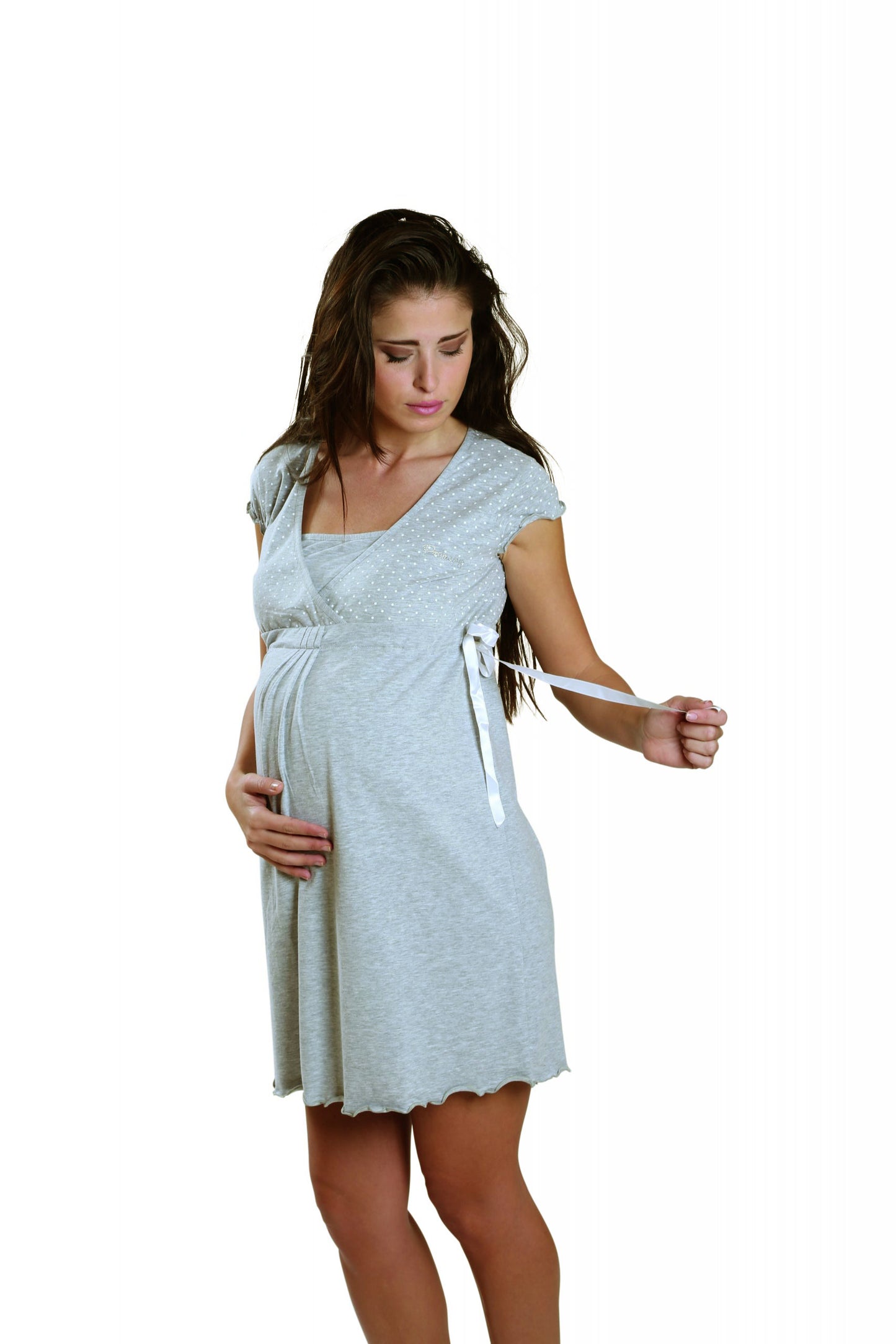 Camicia da notte per gravidanza e allattamento mezza manica