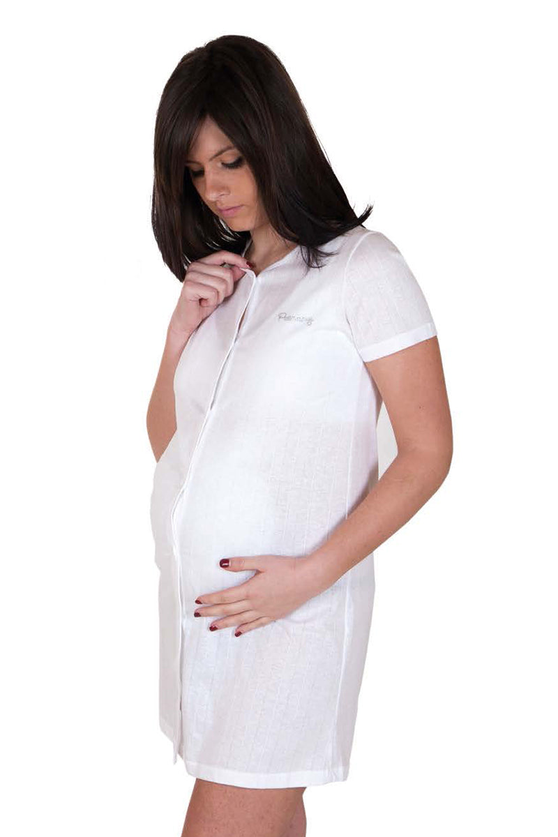 Camicia da notte clinica aperta davanti mezza manica