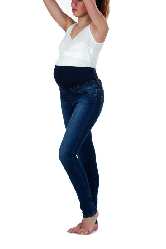 Jeans premaman conformato in tessuto elasticizzato