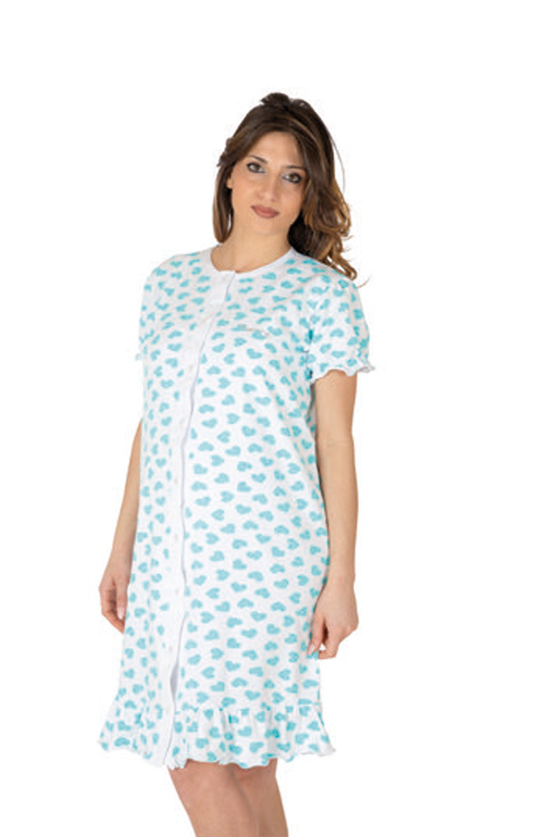 Camicia da notte clinica aperta davanti mezza manica