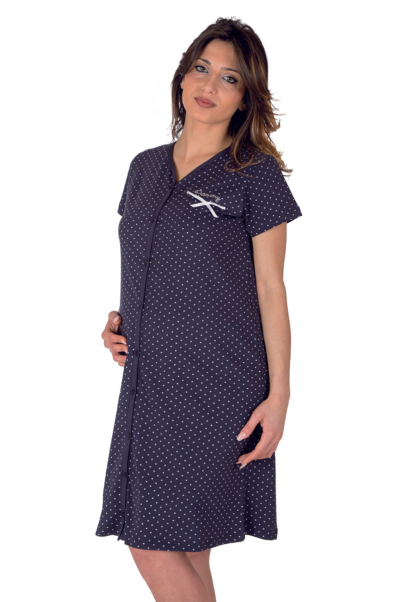 Camicia da notte clinica aperta davanti mezza manica