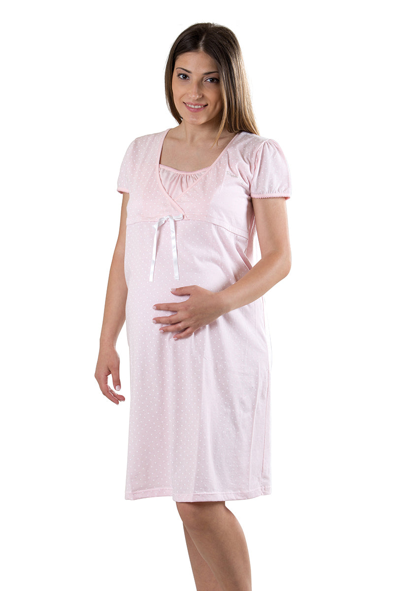 Camicia da notte per gravidanza e allattamento mezza manica