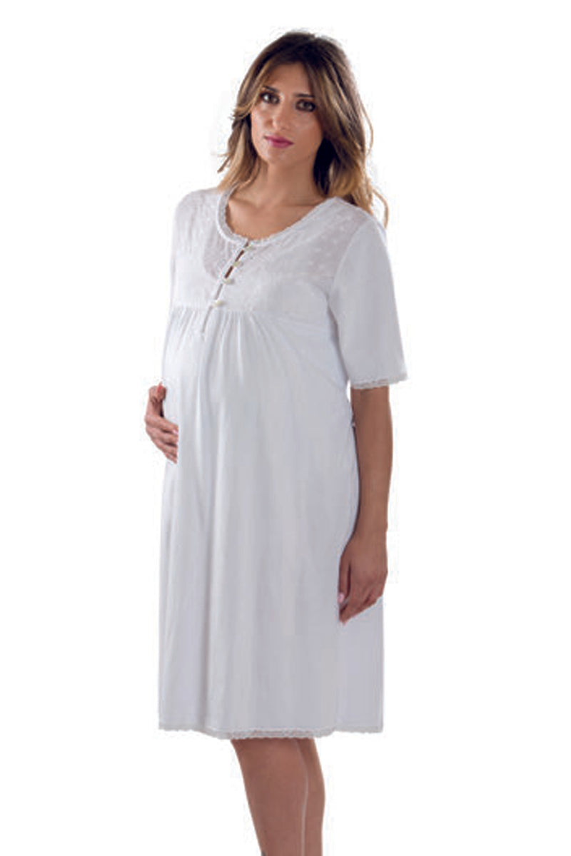 Camicia da notte per gravidanza e allattamento mezza manica