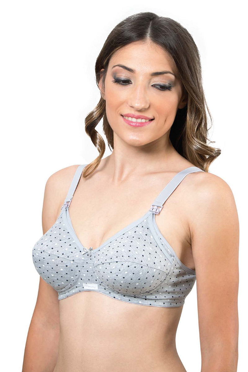 Reggiseno allattamento in cotone fantasia cuori e pois