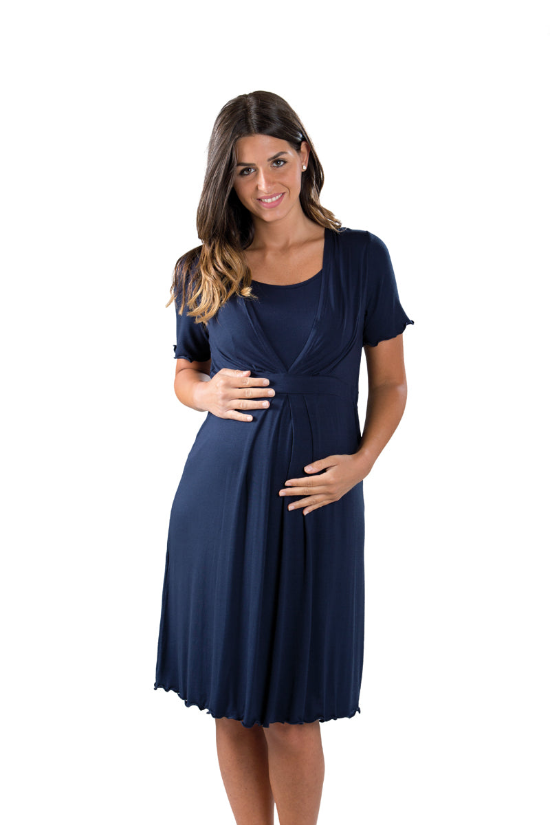 Camicia da notte per gravidanza e allattamento mezza manica