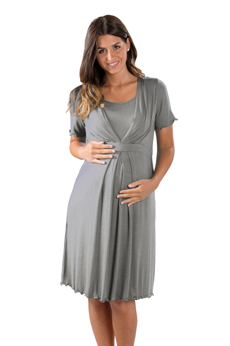 Camicia da notte per gravidanza e allattamento mezza manica