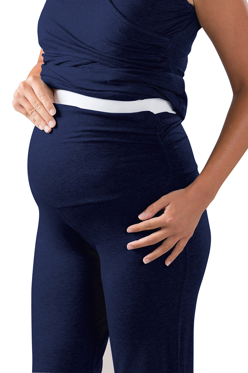 Completo premaman: cardigan, top e pantalone con fascia