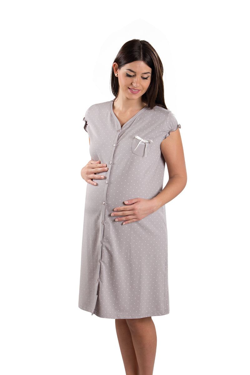 Camicia da notte clinica aperta davanti mezza manica