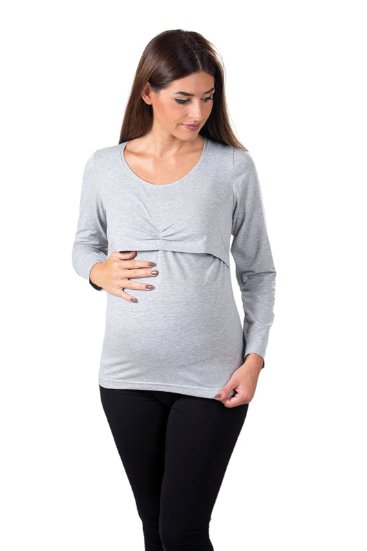 T-Shirt gestante e allattamento manica lunga