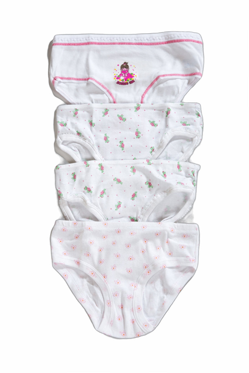 Set 4 slip bimba in cotone colori assortiti