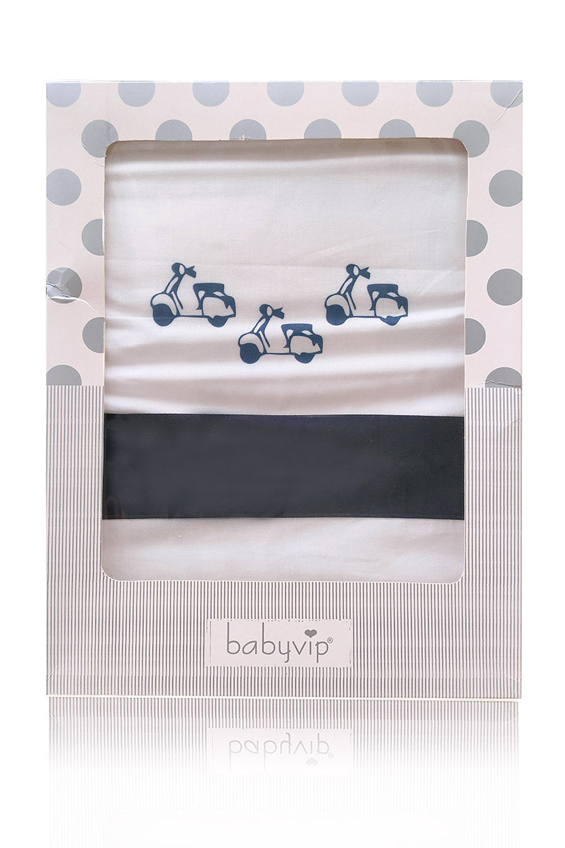 Set lenzuola 3 pezzi per carrozzina e culletta con stampa vespe