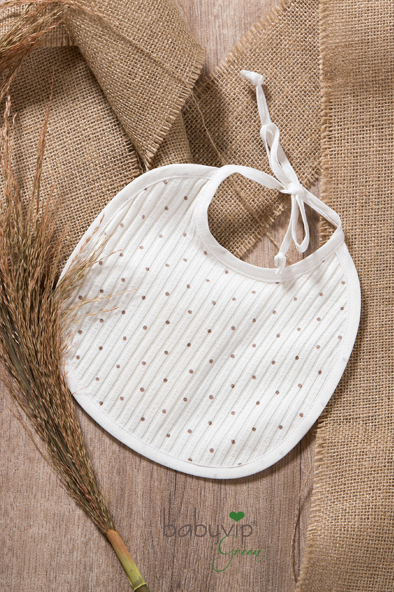 Bavetta a pois in cotone in costina organica