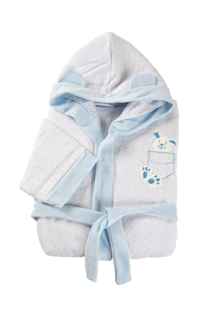 Accappatoio in spugna con cappuccio