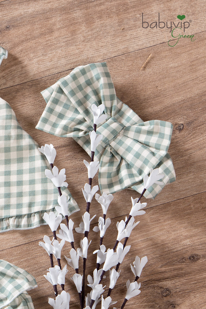 Fascia per capelli con fiocco in tela di cotone organico