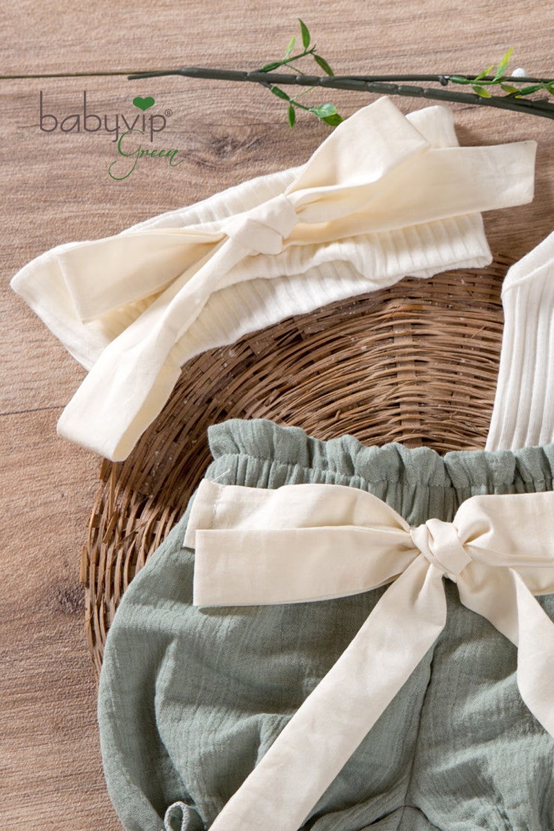 Fascia per capelli con fiocco in cotone organico