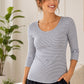 Maglia per allattamento in cotone elasticizzato fantasia a righe