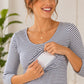 Maglia per allattamento in cotone elasticizzato fantasia a righe