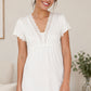 Camicia da notte premaman mezza manica in micromodal con scollo a V in pizzo
