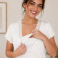 Camicia da notte premaman mezza manica in micromodal con scollo a V in pizzo