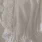 Pigiama allattamento in cotone elasticizzato a mezza manica con scollo a V in pizzo