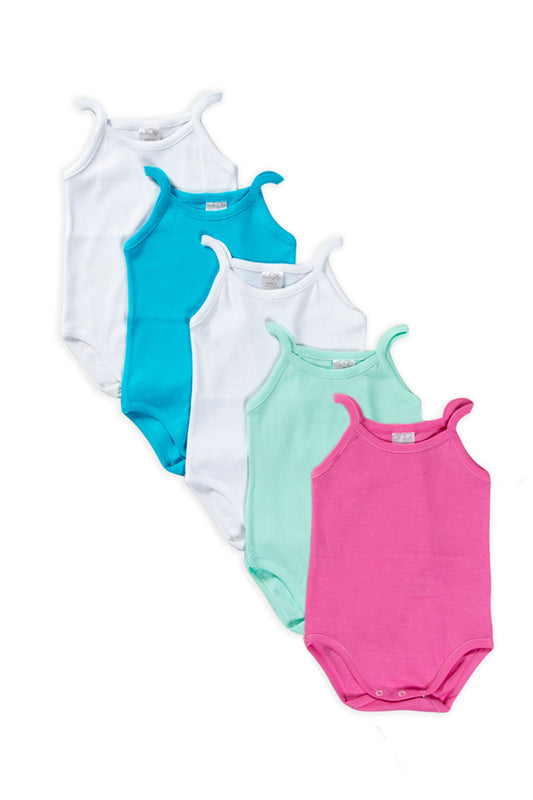 Set 5 body neonata Babyvip spalla stretta colori assortiti