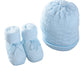 set neonato cappellino e scarpine in cotone caldo