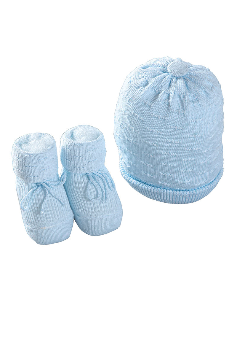 set neonato cappellino e scarpine in cotone caldo