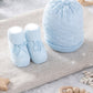 set neonato cappellino e scarpine in cotone caldo