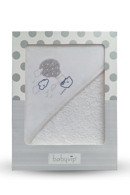 Accappatoio a triangolo in spugna con ricamo