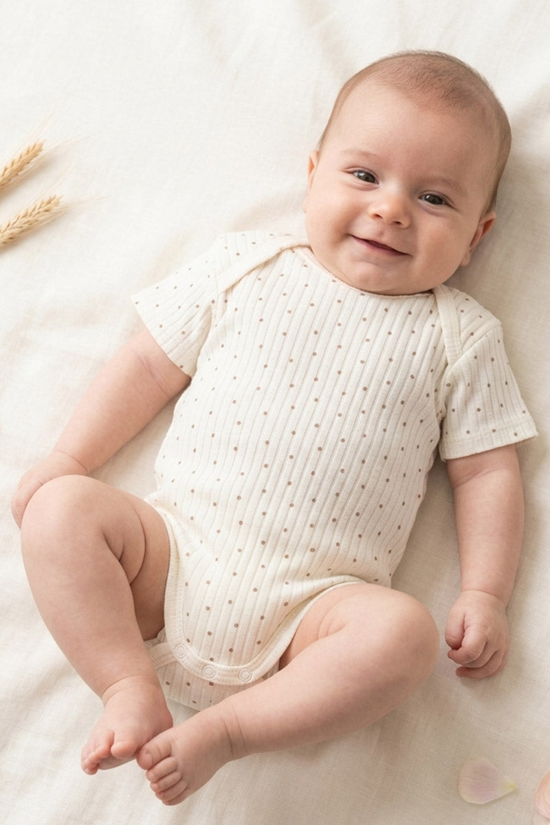 Body neonato in cotone a mezza manica