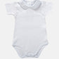Body mezza manica in cotone con colletto in piquet e crocquette in contrasto