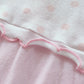 Pagliaccetto mezza manica in cotone a pois con strass