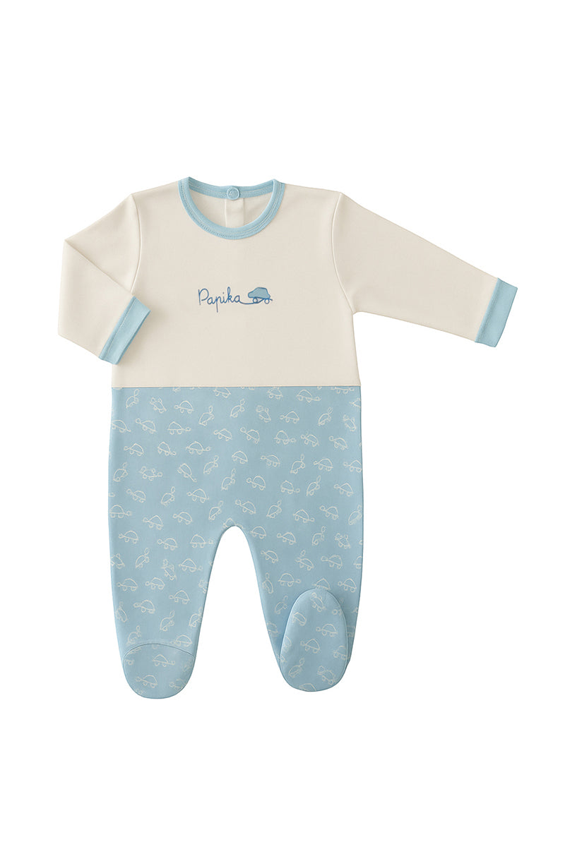 Tutina manica lunga in cotone con stampa