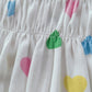 Pagliaccetto spalla stretta neonata con fantasia a  pois in cotone con strass