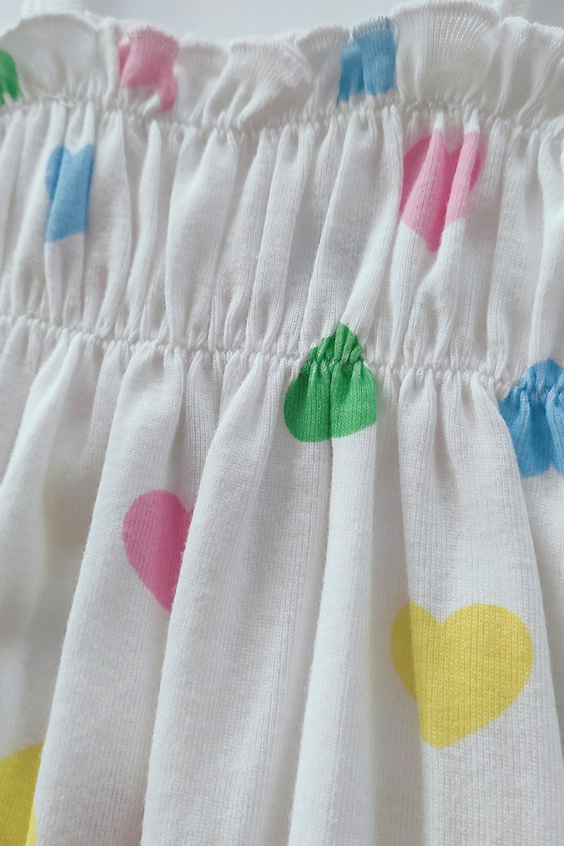 Pagliaccetto spalla stretta neonata con fantasia a  pois in cotone con strass