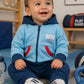 Tuta con cappuccio neonato/bimbo in cotone con stampa