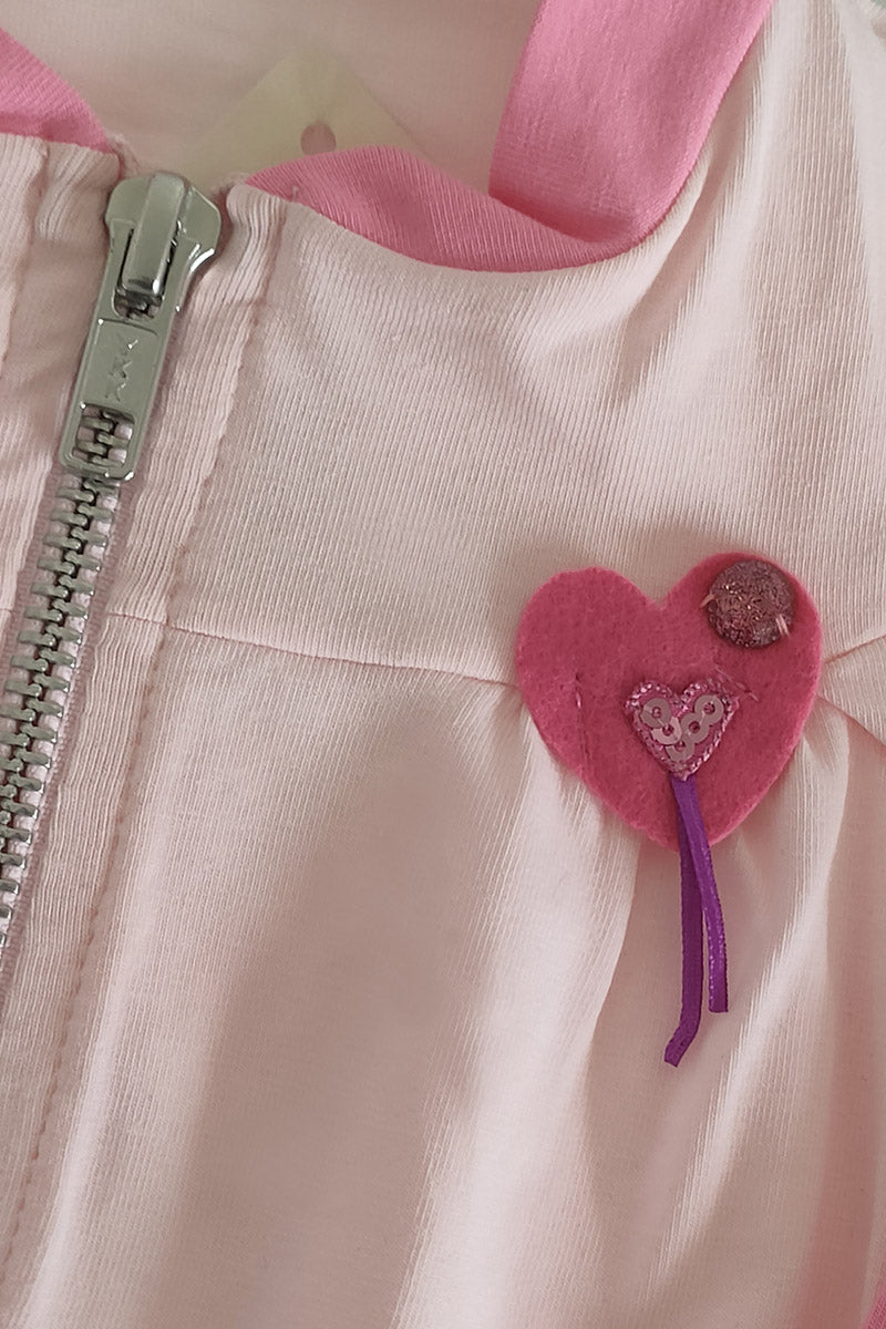 Felpa neonata/bimba in cotone elasticizzato con applicazione e stampa sul retro