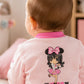 Felpa neonata/bimba in cotone elasticizzato con applicazione e stampa sul retro