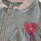 Felpa neonata/bimba in cotone elasticizzato con applicazione e stampa sul retro