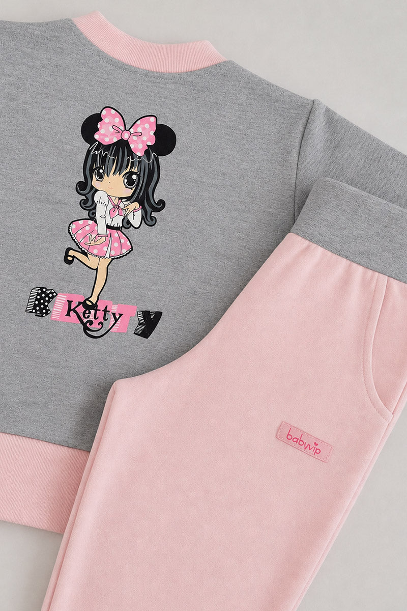 Tuta neonata/bimba in cotone elasticizzato con applicazione e stampa sul retro